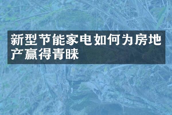 新型节能家电如何为房地产赢得青睐