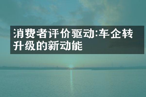 消费者评价驱动:车企转型升级的新动能