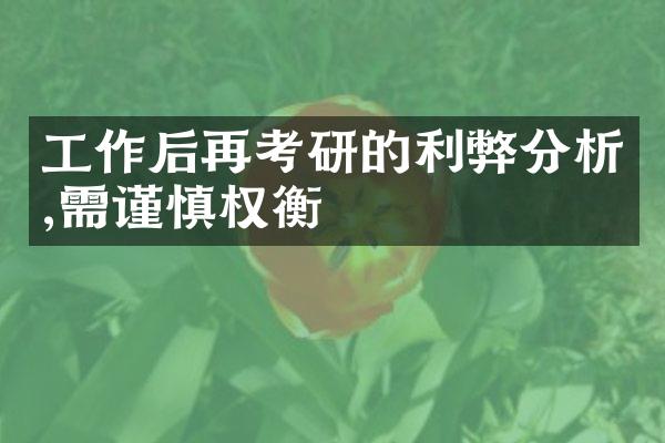 工作后再考研的利弊分析,需谨慎权衡