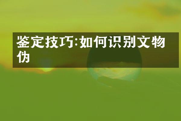 鉴定技巧:如何识别文物真伪