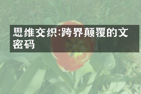 思维交织:跨界颠覆的文化密码