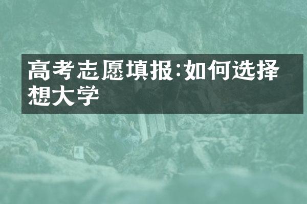 高考志愿填报:如何选择理想大学