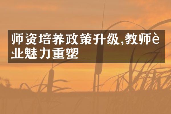 师资培养政策升级,教师职业魅力重塑