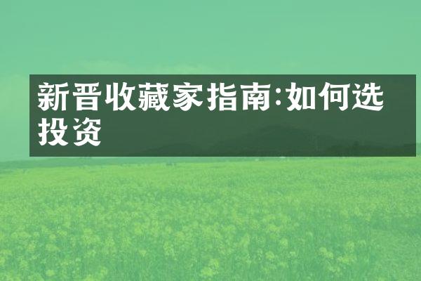 新晋收藏家指南:如何选择投资