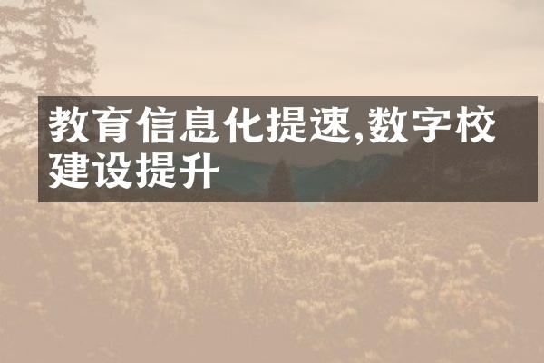 教育信息化提速,数字校园建设提升