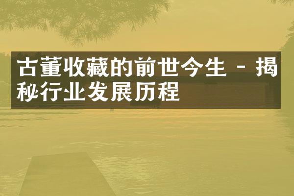 古董收藏的前世今生 - 揭秘行业发展历程