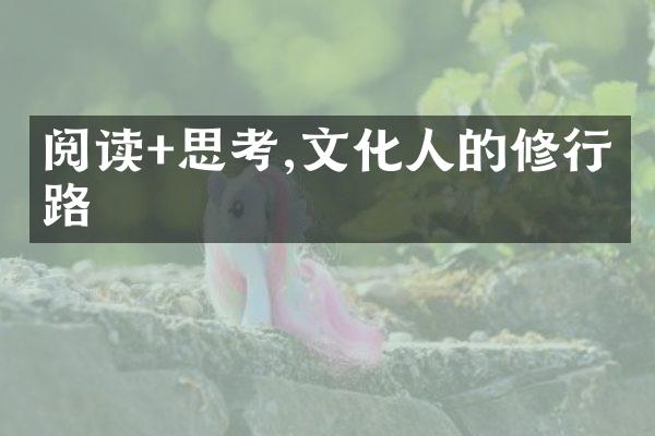 阅读+思考,文化人的修行之路