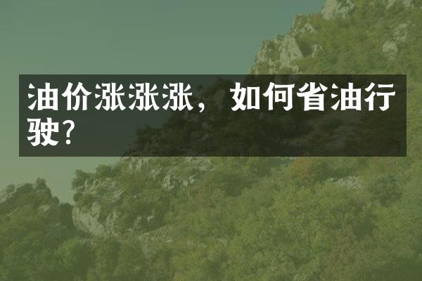 油价涨涨涨，如何油行驶?