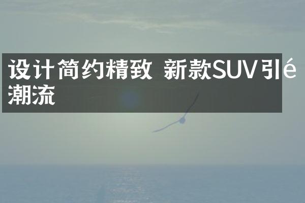 设计简约精致 新款SUV引领潮流