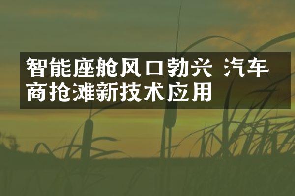 智能座舱风口勃兴 汽车厂商抢滩新技术应用