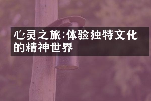 心灵之旅:体验独特文化中的精神世界