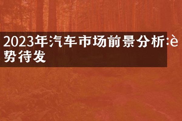 2023年汽车市场前景分析:蓄势待发