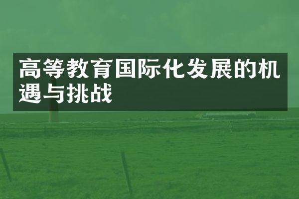 高等教育国际化发展的机遇与挑战