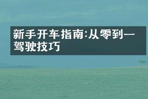 新手开车指南:从零到一的驾驶技巧