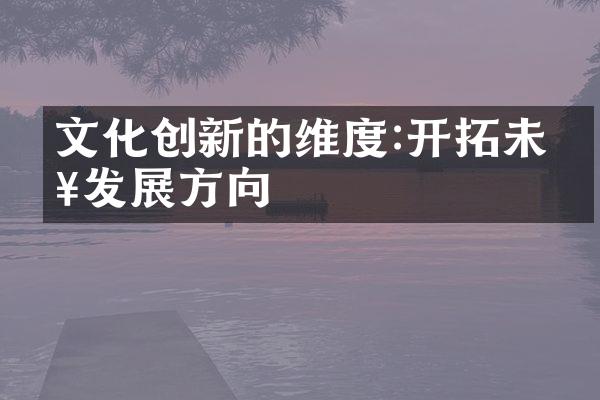 文化创新的维度:开拓未来发展方向