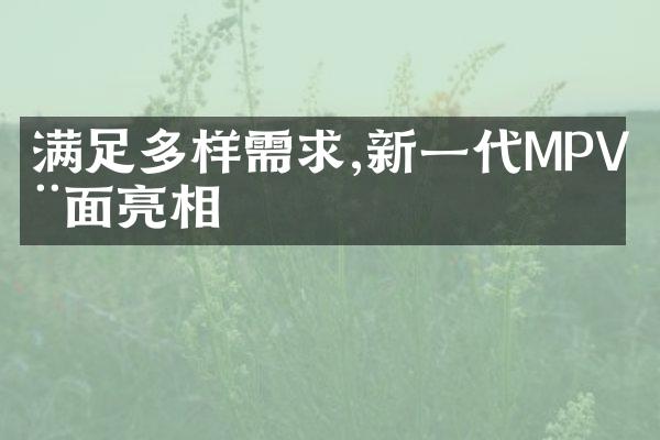 满足多样需求,新一代MPV全面亮相