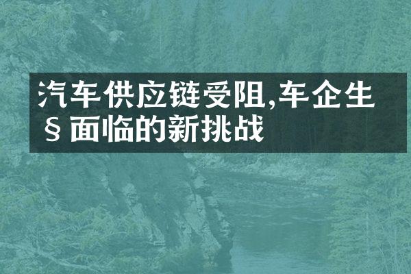 汽车供应链受阻,车企生产面临的新挑战