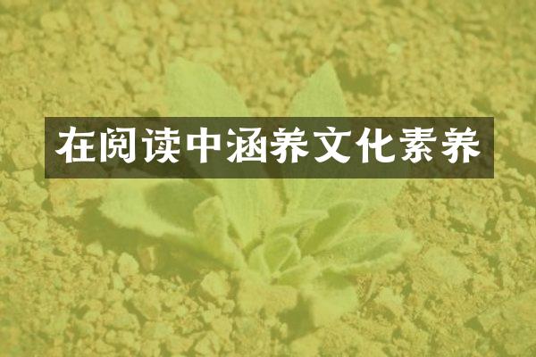 在阅读中涵养文化素养