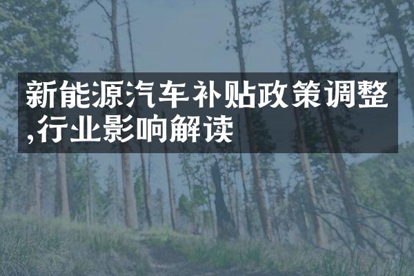 新能源汽车补贴政策调整,行业影响解读