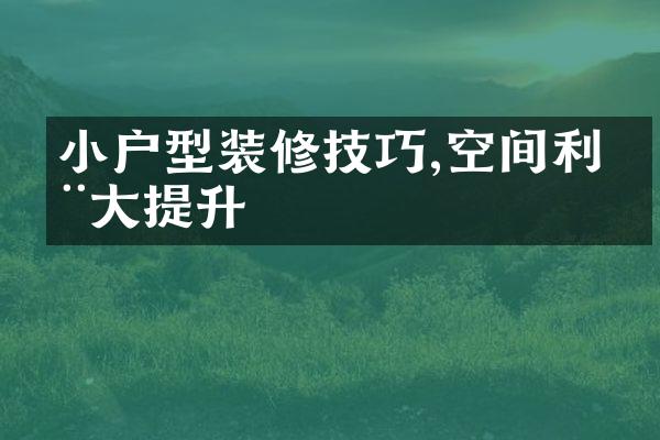 小户型装修技巧,空间利用提升