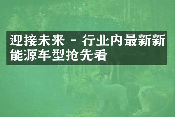 迎接未来 - 行业内最新新能源车型抢先看