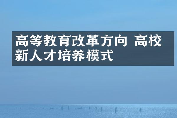 高等教育改革方向 高校创新人才培养模式