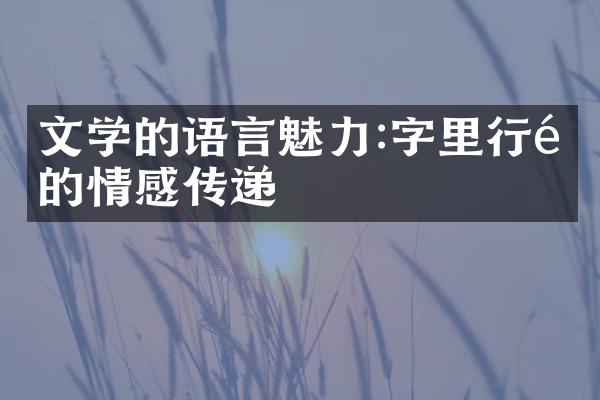 文学的语言魅力:字里行间的情感传递