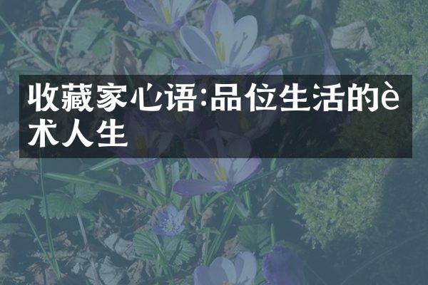 收藏家心语:品位生活的艺术人生