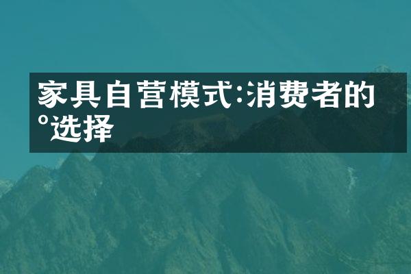 家具自营模式:消费者的新选择