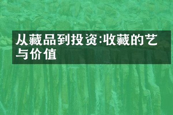 从藏品到投资:收藏的艺术与价值