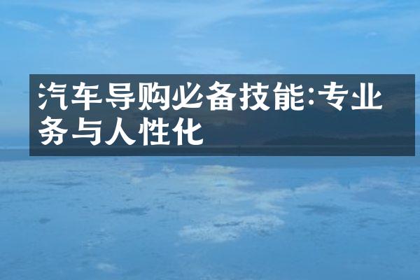 汽车导购必备技能:专业服务与人性化