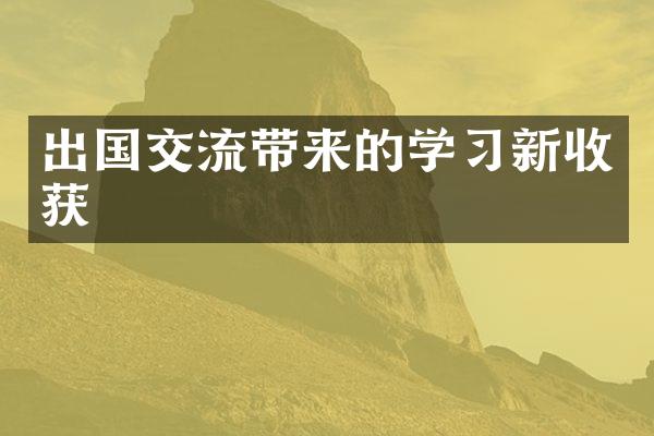 出国交流带来的学习新收获