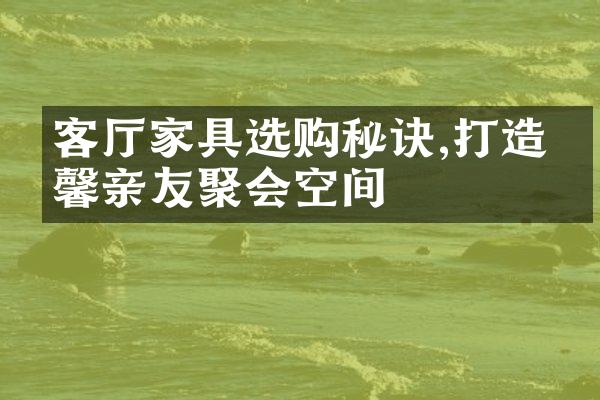 客厅家具选购秘诀,打造温馨亲友聚会空间