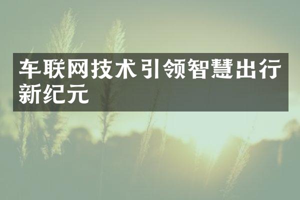 车联网技术引领智慧出行新纪元