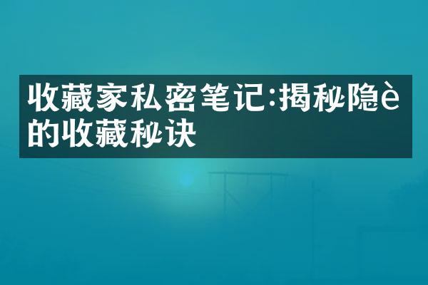 收藏家私密笔记:揭秘隐藏的收藏秘诀