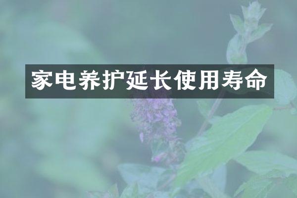 家电养护延长使用寿命