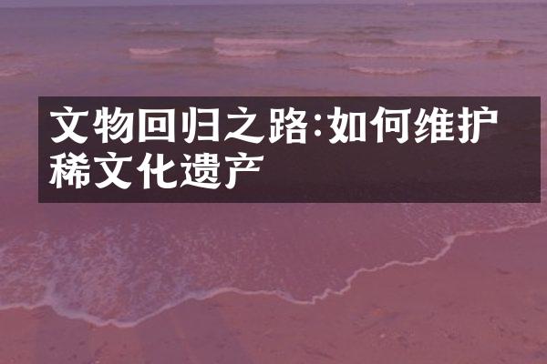 文物回归之路:如何维护珍稀文化遗产