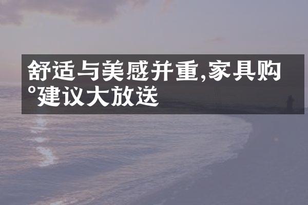 舒适与美感并重,家具购买建议大放送