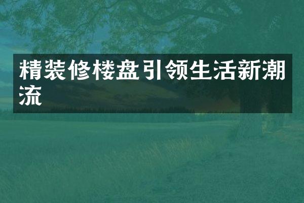 精装修楼盘引领生活新潮流