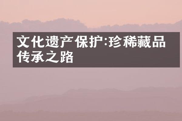 文化遗产保护:珍稀藏品的传承之路