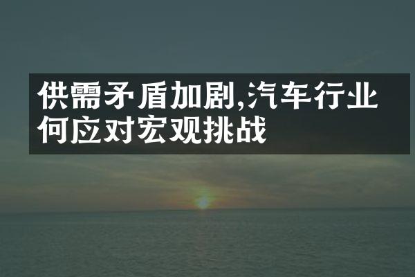 供需矛盾加剧,汽车行业如何应对宏观挑战