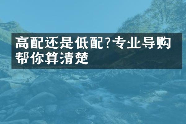 高配还是低配?专业导购员帮你算清楚