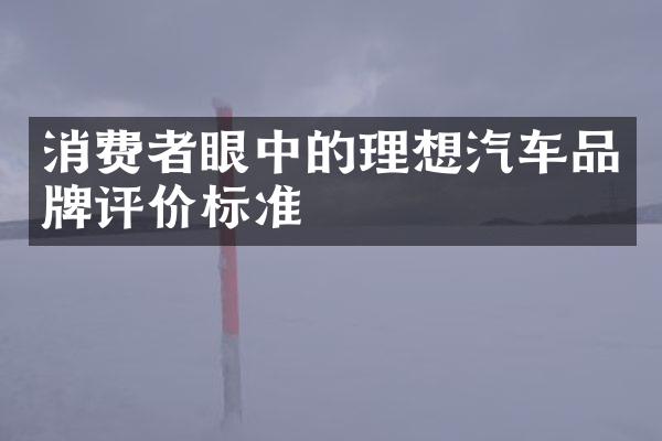 消费者眼中的理想汽车品牌评价标准