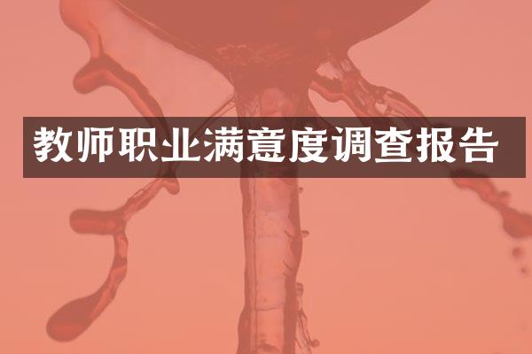 教师职业满意度调查报告