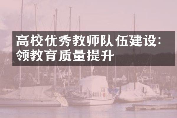 高校优秀教师队伍建设:引领教育质量提升