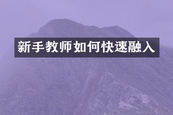 新手教师如何快速融入