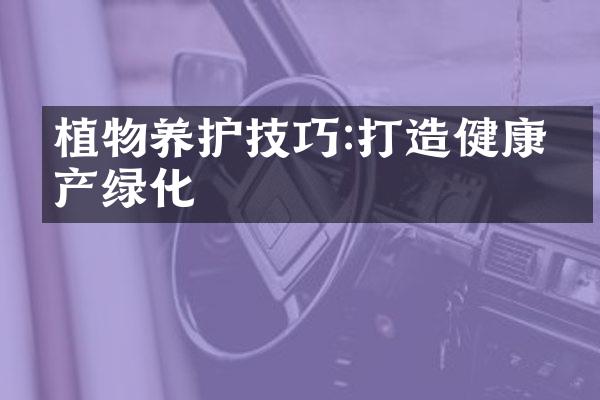 植物养护技巧:打造健康房产绿化