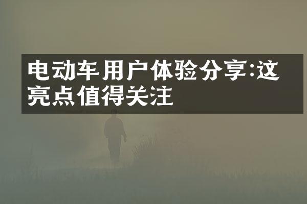 电动车用户体验分享:这些亮点值得关注