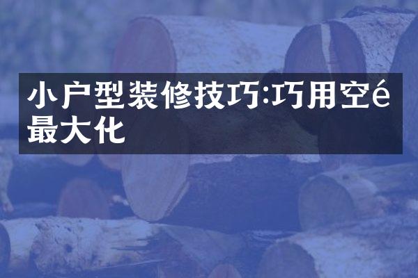 小户型装修技巧:巧用空间最化