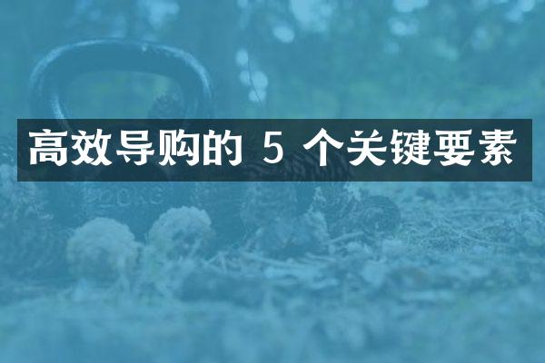 高效导购的 5 个关键要素